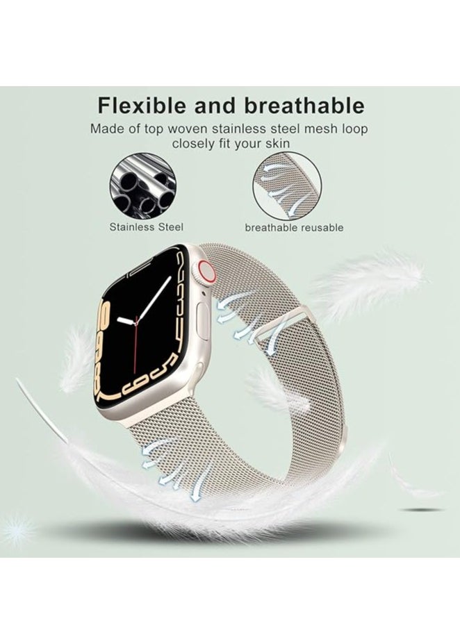 سبا لوكستيك متوافق مع سوار ساعة Apple Watch 49 مم 45 مم 44 مم 42 مم 41 مم 40 مم 38 مم للنساء والرجال، سوار معصم معدني مغناطيسي من الفولاذ المقاوم للصدأ متوافق مع iWatch Ultra 2/1 Series 9 8 7 6 5 4 3 2 1 SE متعدد  - Image 2