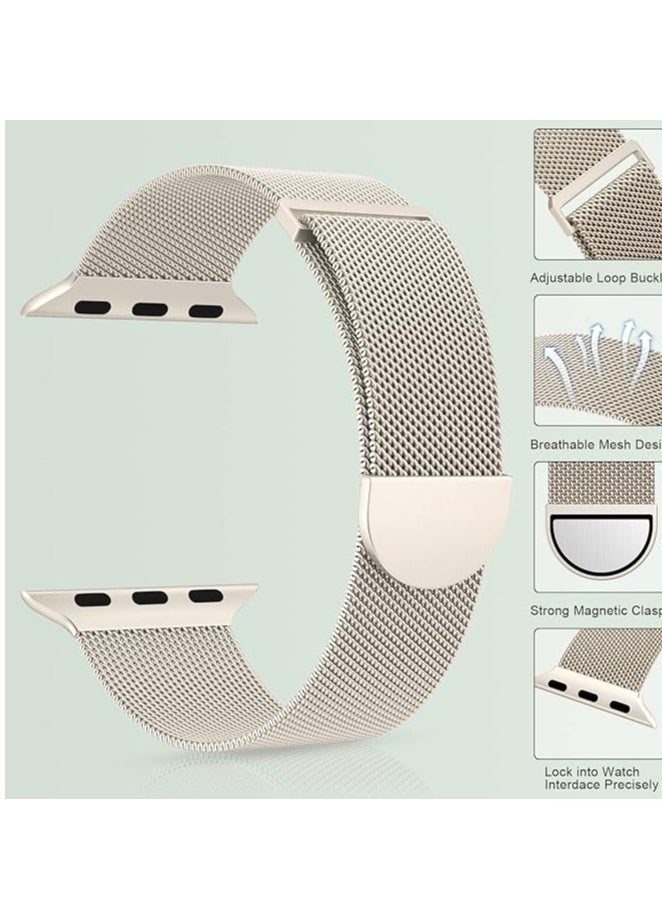 سبا لوكستيك متوافق مع سوار ساعة Apple Watch 49 مم 45 مم 44 مم 42 مم 41 مم 40 مم 38 مم للنساء والرجال، سوار معصم معدني مغناطيسي من الفولاذ المقاوم للصدأ متوافق مع iWatch Ultra 2/1 Series 9 8 7 6 5 4 3 2 1 SE متعدد  - Image 3