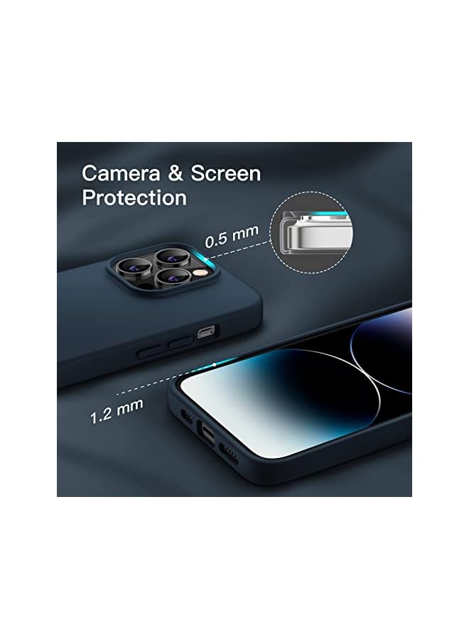 Jetech Silicone Case for iPhone 14 Pro 6.1-Inch (NOT FOR iPhone 14 Pro Max 6.7-Inch), Silky-Soft Touch Full-Body Protective Phone Case, Shockproof Cover with Microfiber Lining (Navy) - Image 4