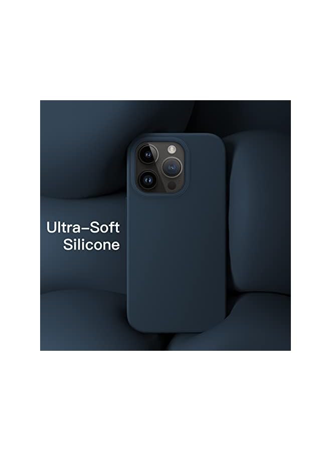 Jetech Silicone Case for iPhone 14 Pro 6.1-Inch (NOT FOR iPhone 14 Pro Max 6.7-Inch), Silky-Soft Touch Full-Body Protective Phone Case, Shockproof Cover with Microfiber Lining (Navy) - Image 5