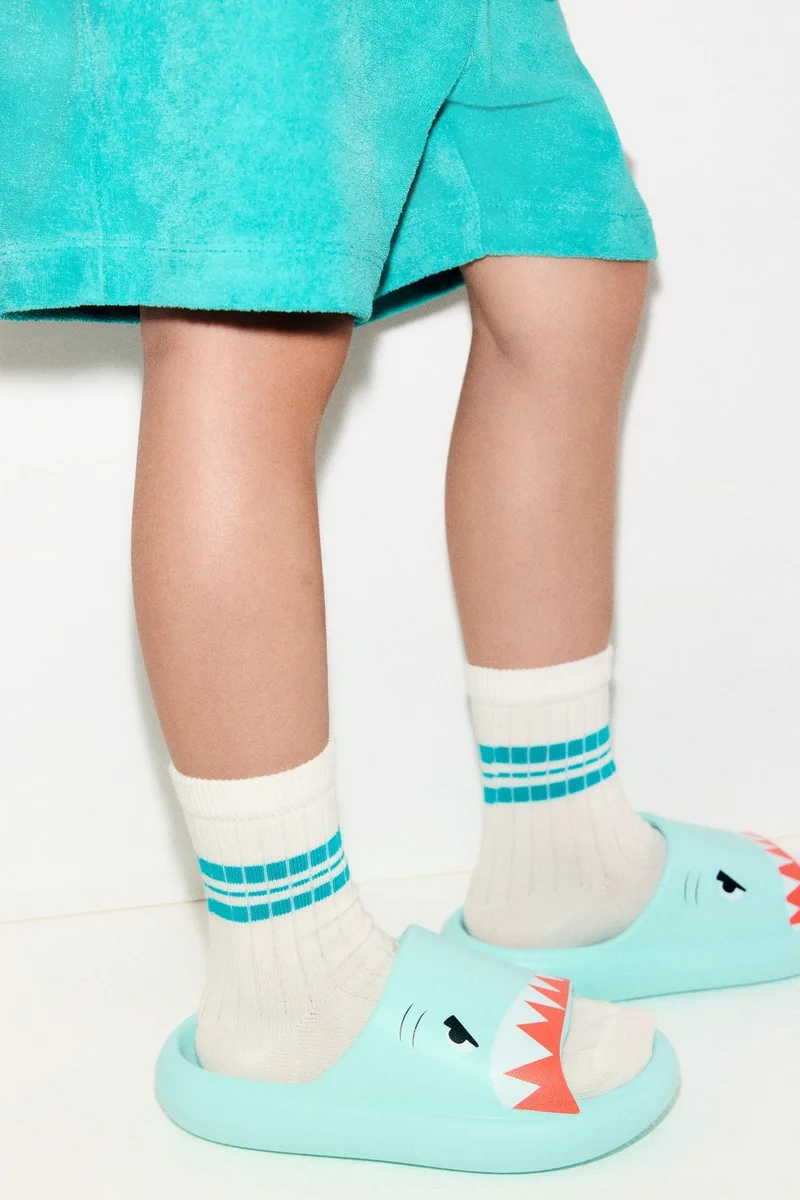H&M Green Light Printed chunky pool slides  | Best Price UAE