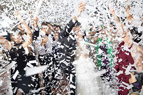 BATTIFE 14Pack White Confetti Wands Tissue Paper Confetti Flick Flutter Sticks for Wedding Celebrations Anniversary Birthday Party White 14 Inch