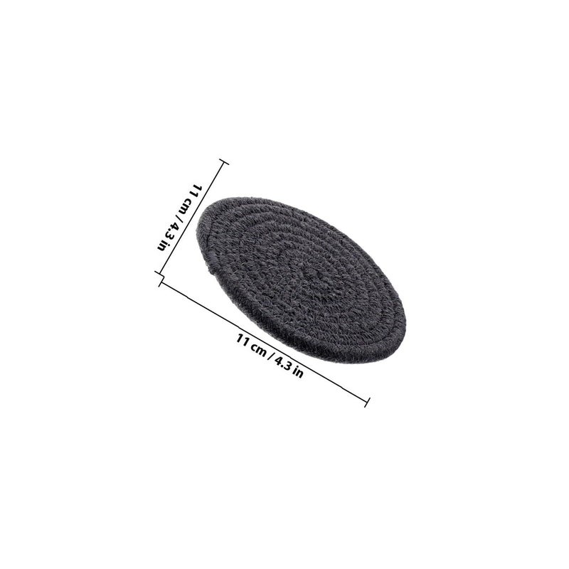 Woven Cotton Round Drink Coasters Heat Insulation 11cm Set Of 6 Multi Color Handcrafted Cup Pads For Home Table Protection - Image 3