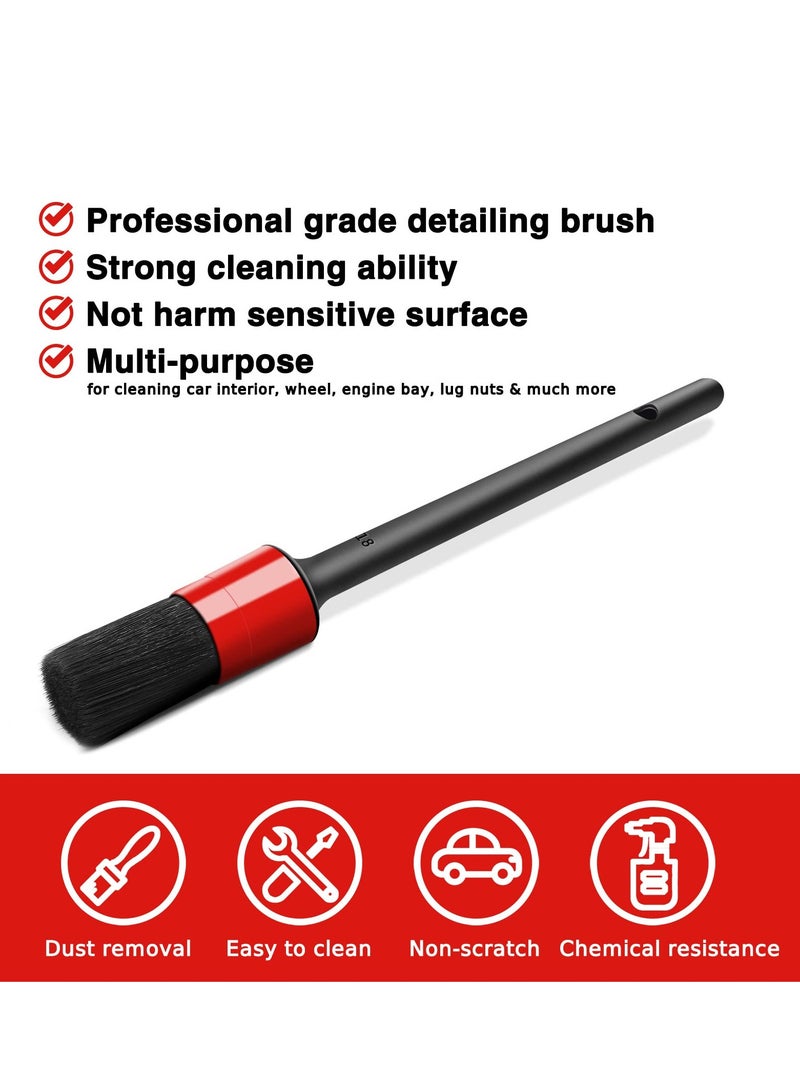 SYOSI Auto Car Detailing Brush Set ,10pcs Car Interior Cleaning Kit Includes 5 Boar Hair Detail Brush,3 Wire Brush, 2 Air Vent Brush for Cleaning Car Interior Exterior, Dashboard Engines Leather Whee  - Image 4