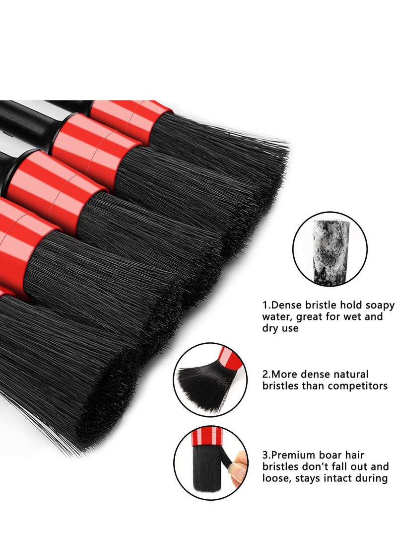 SYOSI Auto Car Detailing Brush Set ,10pcs Car Interior Cleaning Kit Includes 5 Boar Hair Detail Brush,3 Wire Brush, 2 Air Vent Brush for Cleaning Car Interior Exterior, Dashboard Engines Leather Whee  - Image 2