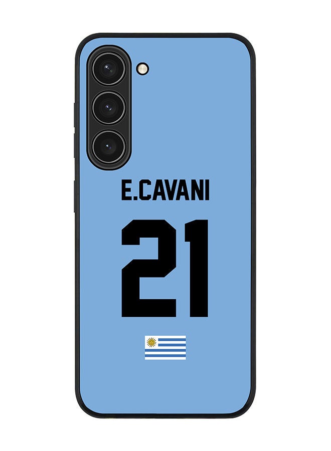 Stylizedd Rugged Black edge case for Samsung Galaxy S23+ 5G Slim fit Soft Case Flexible Rubber Edges Anti Drop TPU Gel Thin Cover - Football Team - Uruguay Player Name - E.Cavani - Image 1