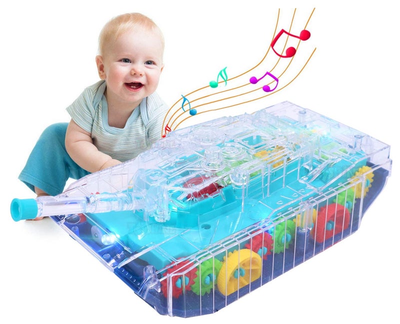 Toyshine Transparent Concept Tank Musical and 3D Lights Kids Vehicle, Toy for 2 to 5 Year Kids Baby Toy, Multicolor - Image 1
