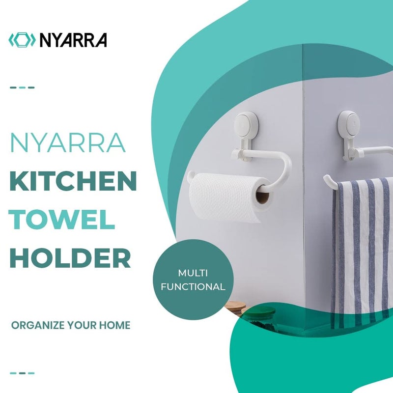 Nyarra Kitchen Towel Holder, Multifunctional Paper Towel Holder with Vacuum Suction, Easy One Push Installation, Napkin Holder for Kitchen, Under Cabinet, Over the Sink, Organizer Rack for Paper Towel Roll, Kitchen Towels [NR-0630] - Image 3