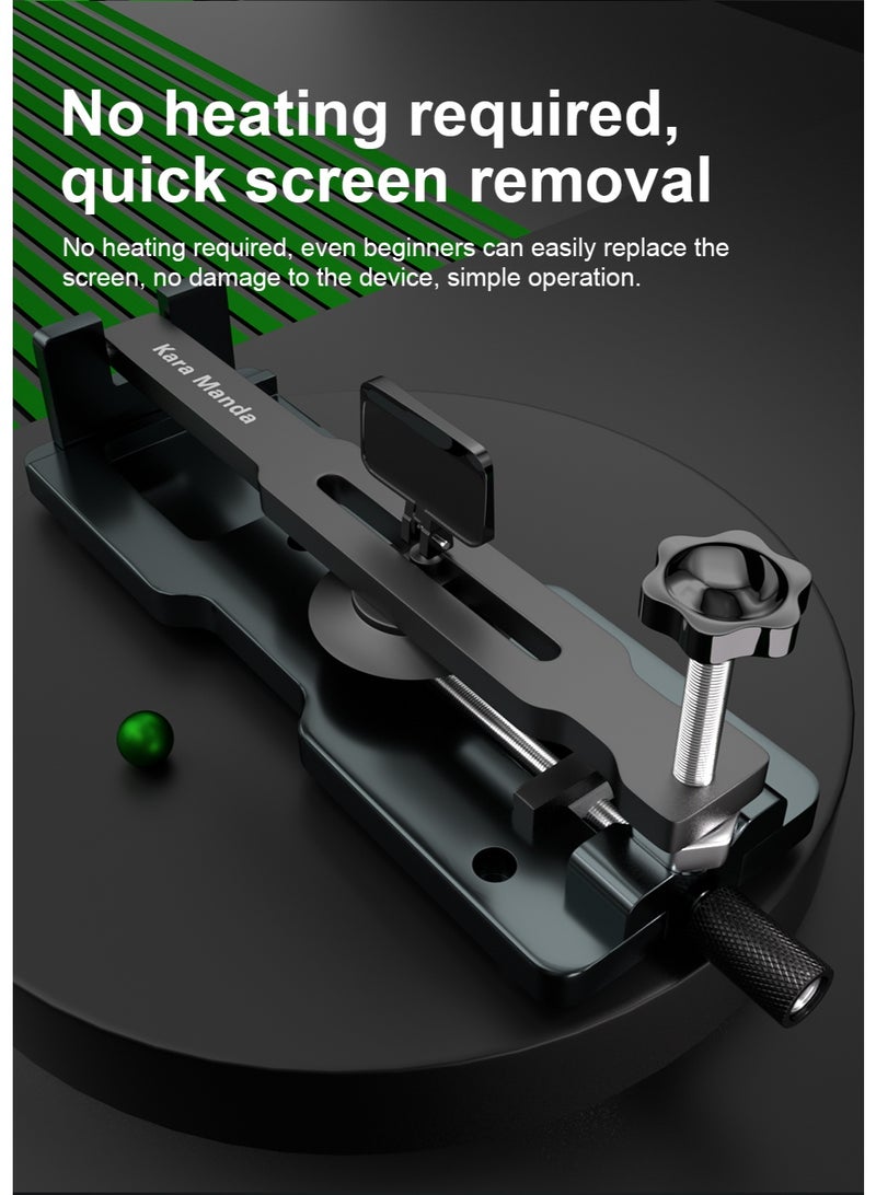 Kara Manda Phone Screen Separator Aluminium Alloy Phone Screen Opener with Suction Cup Heating Free 360 Rotatable LCD Screen Opening Tool Cellphone Repair Jig Kit Compatible for iPhone Samsung Huawei - Image 4