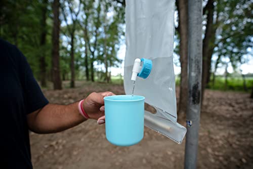 ust 10L Roll-Up Collapsible Water Carrier with Wooden Handles and BPA Free, Transparent Construction for Drinking, Bathing, Camping, Hiking and Outdoor Survival, White (20-02131-10) - Image 3