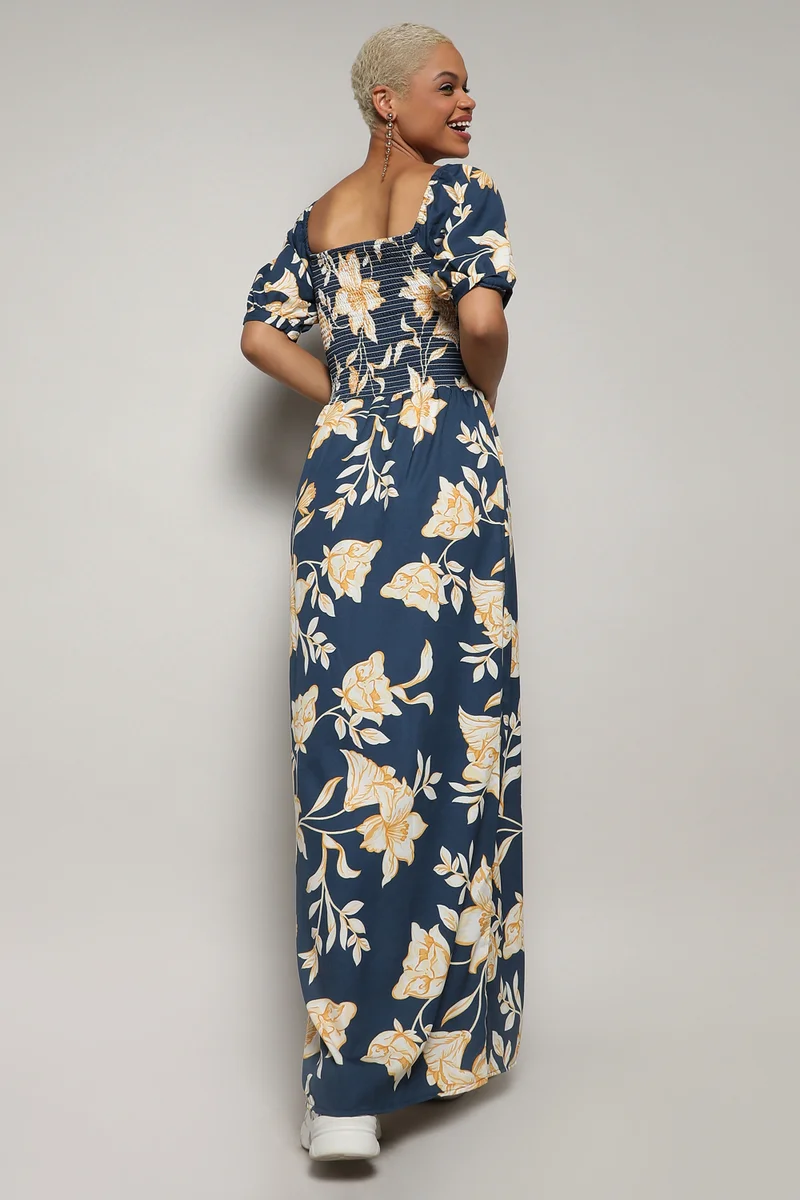 Campus Sutra Floral Slit Maxi Dress