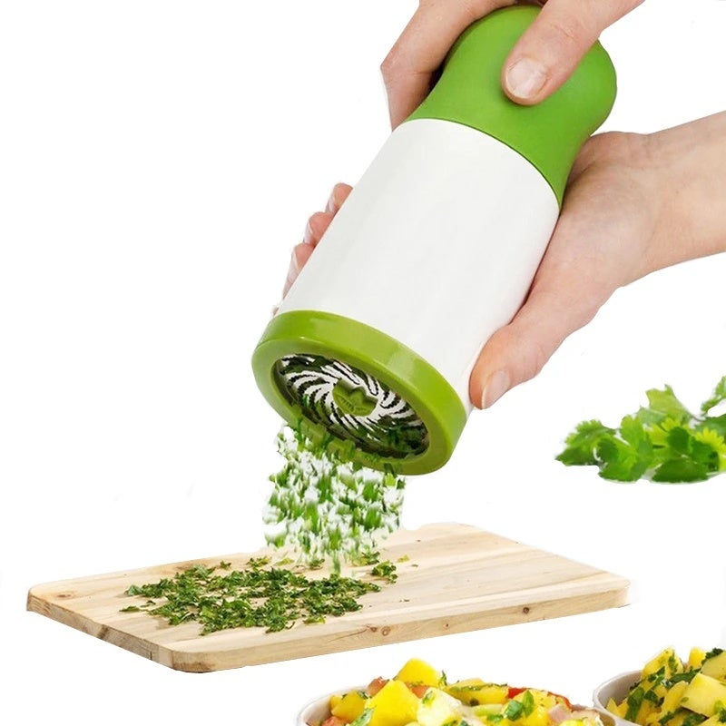 Manual Herb Grinder Spice Mill Parsley Shredder Chopper Vegetable Cutter Coriander Mincer Chili and Cilantro Kitchen Gadget - Image 1