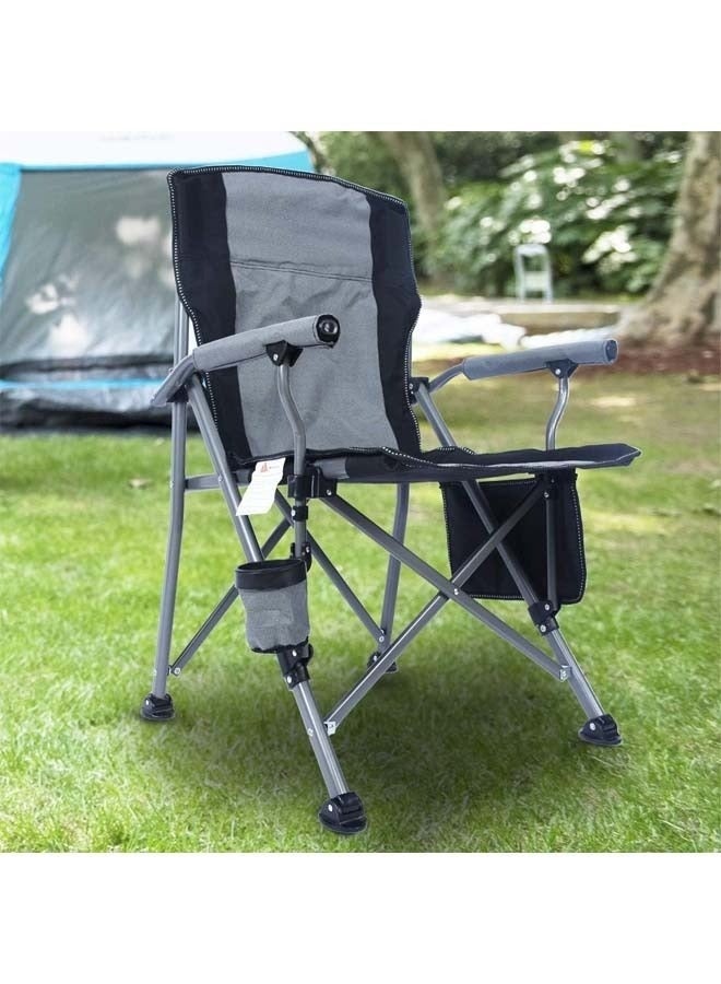 كادي ون كرسي تخييم قابل للطي، كرسي خارجي بمساند للذراع مع حقيبة تخزين جانبية وحامل أكواب، كرسي صيد - Image 4