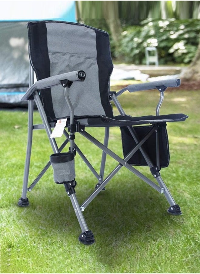 Cady One Folding chair for camping and trekking with a side storage pocket and a cup holder with a padded armrest  - Image 3