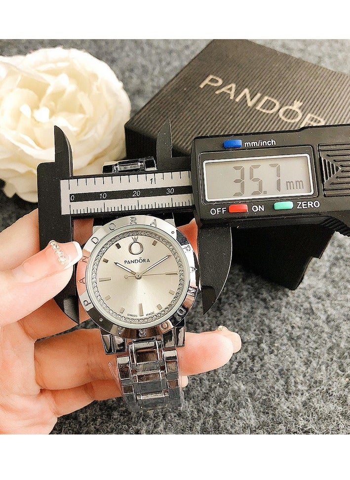 Pandora Violet New Round Turntable girls boys watch trend turntable fashion watch versatile alloy with quartz watch  - Image 3