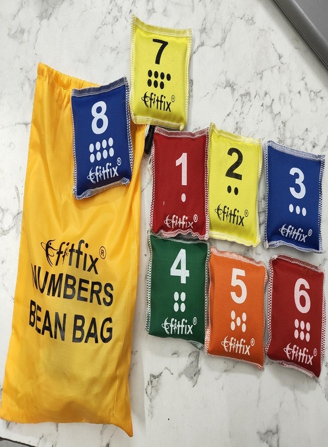 Fitfix Educational Number and Dot Bean Bags 1-10 Set | Kids Learn Numbers, Toddler Learning Toy, Preschool Kindergarten Classroom Must Haves | Pack of 10, Multicolour, Ages 3+ (Number Bean Bag) - Image 2