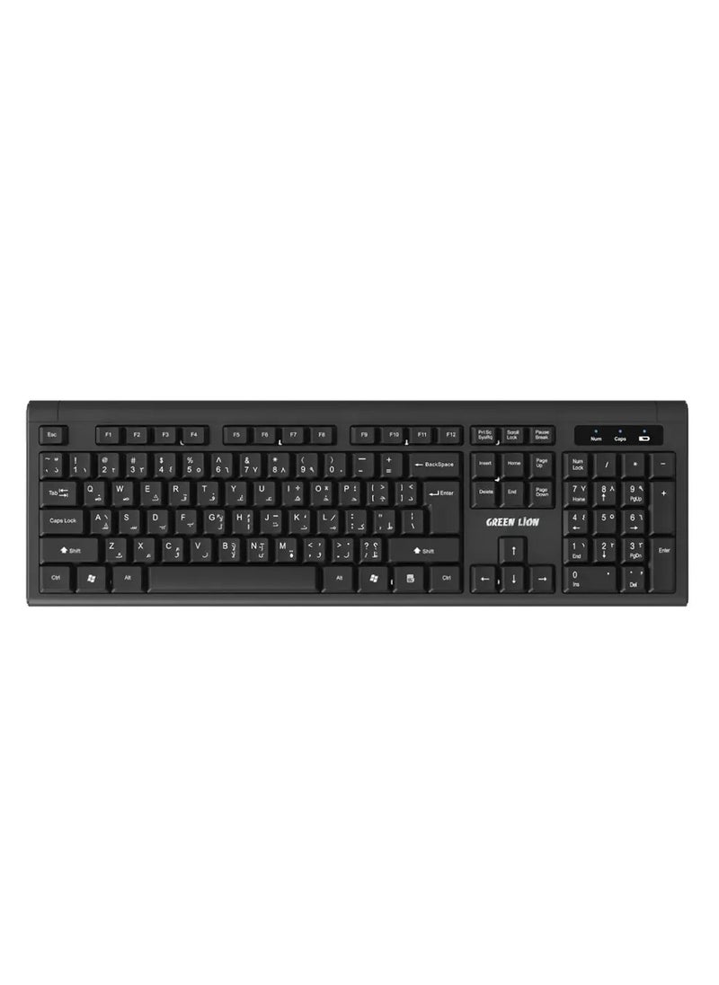 Wireless Keyboard and Mouse Combo / Slim Design / Automatic Sleep Mode / 10 Meters Wireless Range / 2.4GHz Mini USB Connection / Windows/Mac/Android/Office/Home/Laptop/Personal Computer - Black