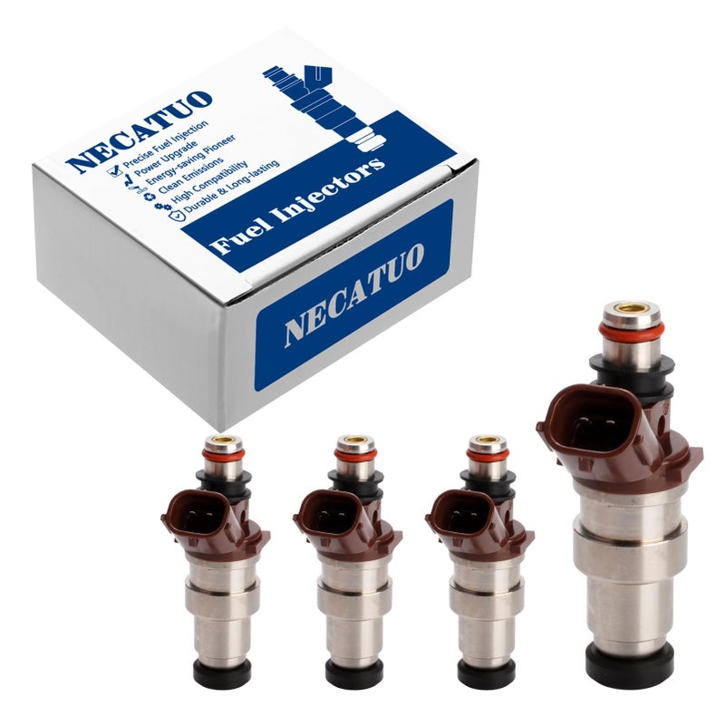 NECATUO Set of 4 Fuel Injectors Compatible with Toyota 4Runner Tacoma 19962000 T100 19961998 27L L4 Replaces FJ377 2320979095 - Image 2