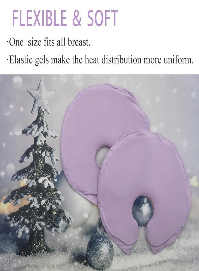 coldchill Reusable Breast Ice Packs, Breast Therapy Pack, Breastfeeding Essentials, for Breastfeeding Relief, Engorgement, Swelling Augmentation, Mastitis, Mastectomy Recovery, 2 Pack, Purple (Elastic Gel) - Image 3