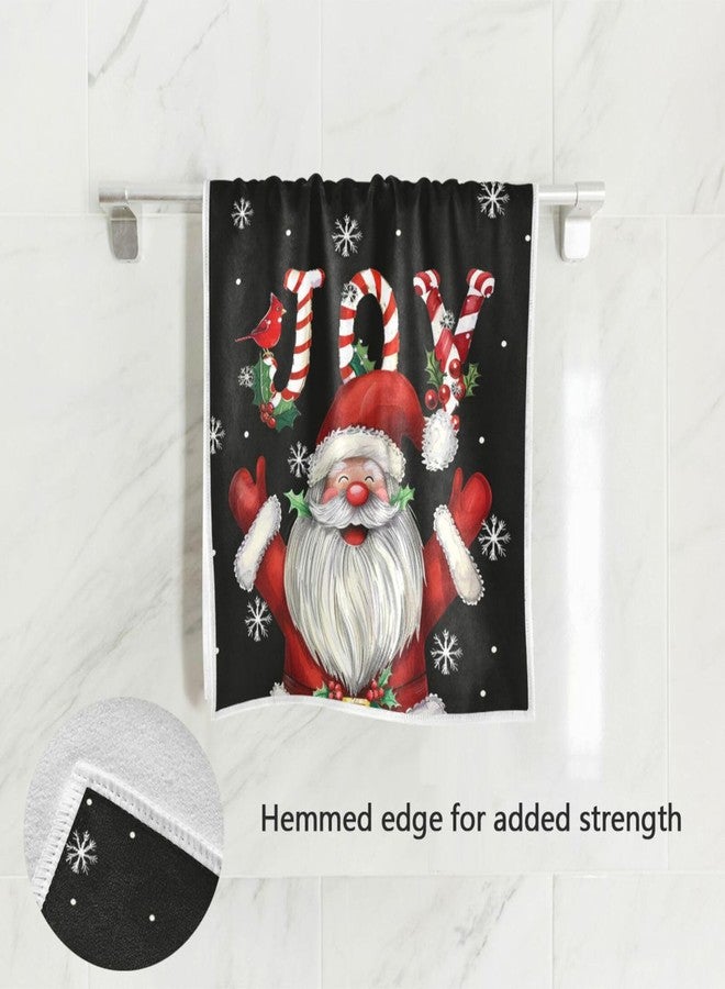 مناشف يد سانتا كلوز من Vdsrup، منشفة وجه شتوية مزينة بنقوش ندفة الثلج، منشفة ضيوف ناعمة ورقيقة، مناشف مطبخ محمولة، مناشف غسيل أطباق، زينة حمام، هدايا منزلية، 16 × 30 بوصة - Image 2