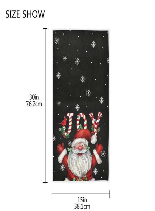 مناشف يد سانتا كلوز من Vdsrup، منشفة وجه شتوية مزينة بنقوش ندفة الثلج، منشفة ضيوف ناعمة ورقيقة، مناشف مطبخ محمولة، مناشف غسيل أطباق، زينة حمام، هدايا منزلية، 16 × 30 بوصة - Image 3
