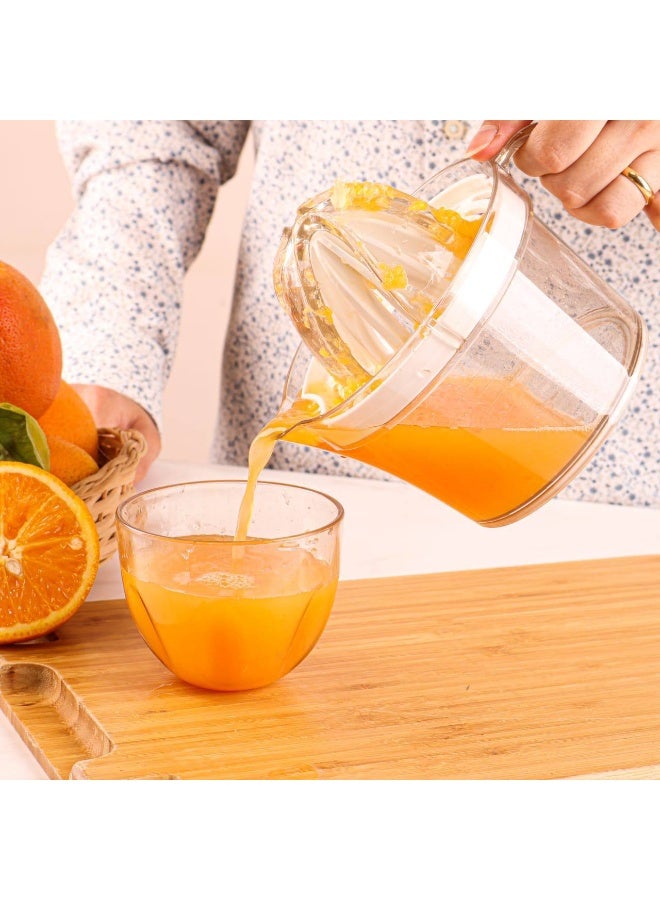 2-in-1 Multi-Purpose Manual Juicer with Measuring Jar – Orange and Lemon Squeezer with Egg Yolk Separator – Practical Kitchen Tool for Easy Juice Preparation and Cooking AR - Image 1