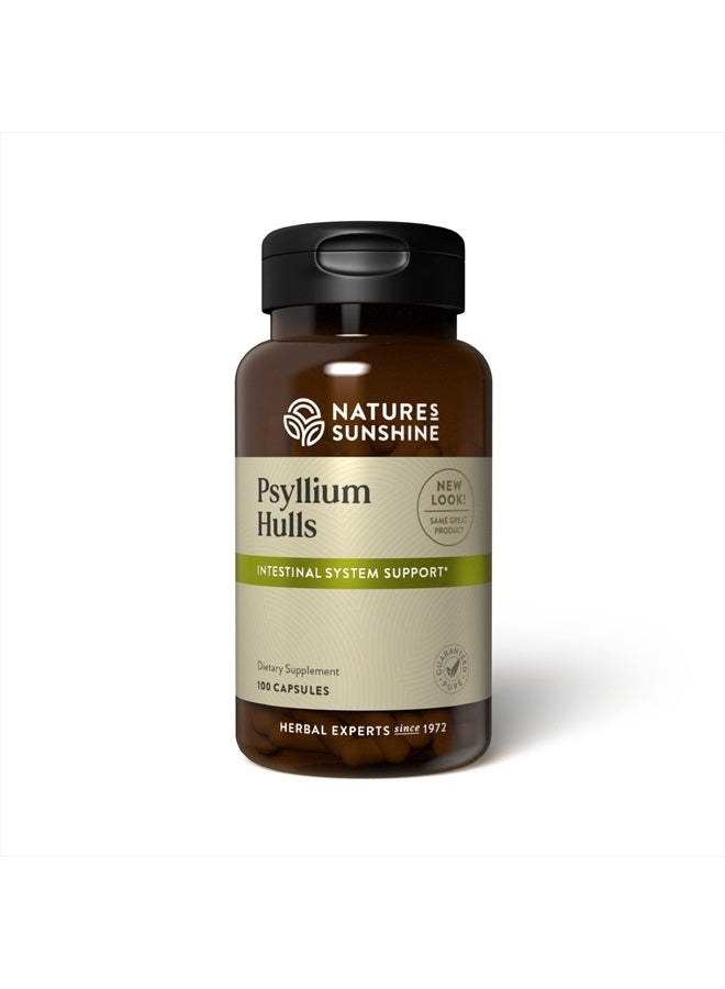 NATURE'S SUNSHINE Psyllium Hull, 100 Capsules | Organic Intestinal System Support is High in Soluble Fiber Which Facilitates the Process of Waste Elimination - Image 1