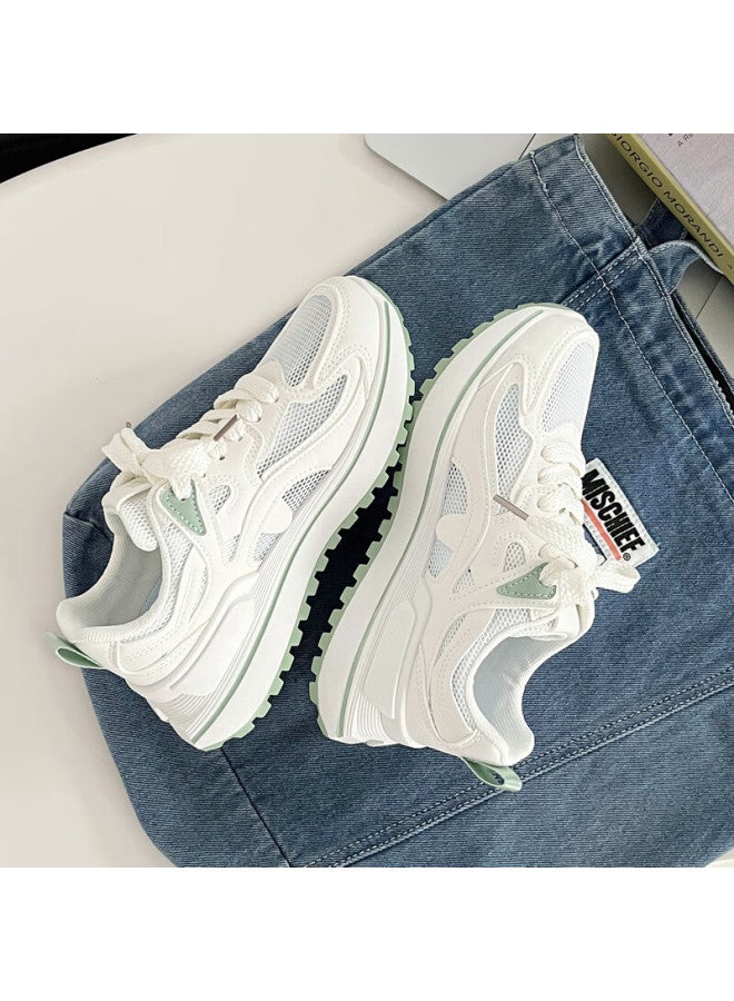 Pull Back Warrior Women's Breathable Mesh Casual Sneakers Lightweight Sports Shoes Light Green Size 36 - Image 2