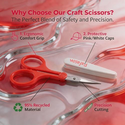 PAFASON Small Travel Craft Scissors Set Straight Curved Tip All Purpose for Scrapbooking Quilting DIY Sewing Knitting Embroidery Cross Stitch Crochet Thread Yarn Paper Detail Fabric Cutting - Image 5