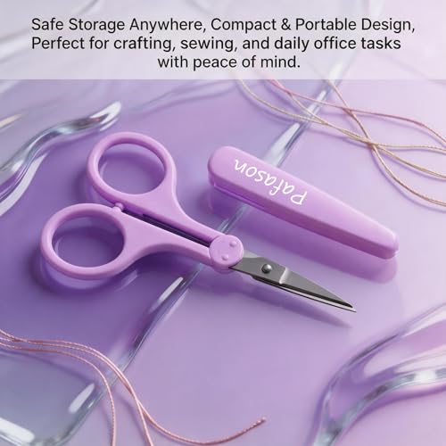 PAFASON Small Travel Craft Scissors Set Straight Curved Tip All Purpose for Scrapbooking Quilting DIY Sewing Knitting Embroidery Cross Stitch Crochet Thread Yarn Paper Detail Fabric Cutting - Image 4