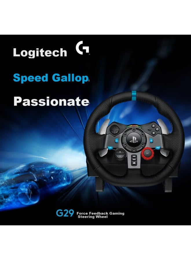 جي Logitech G29 عجلة ألعاب قوة رد الفعل، محاكاة سباق القيادة، متوافق مع Pc/ps4/ps5، محرك مزدوج/توجيه 900 درجة، Gt7 Horizon 4، عجلة + دواسات - Image 3
