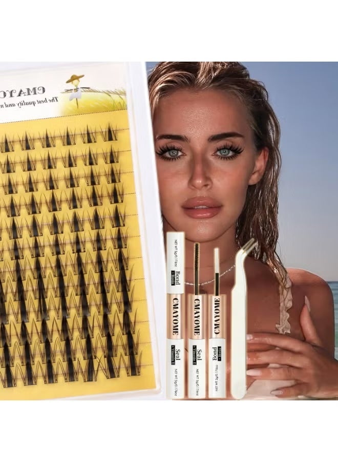 CMAYOME False Eyelashes Clusters Kit, 120pcs Lash Extension Set Mix8-16mm Cluster Eyelash Clusters Kit With Lashes Bond And Seal,Tweezers, Easy To Apply At Home - Image 3