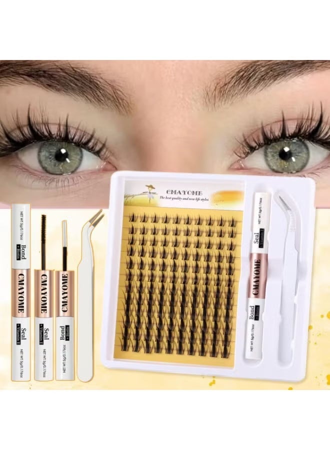 CMAYOME False Eyelashes Clusters Kit, 120pcs Lash Extension Set Mix8-16mm Cluster Eyelash Clusters Kit With Lashes Bond And Seal,Tweezers, Easy To Apply At Home - Image 2