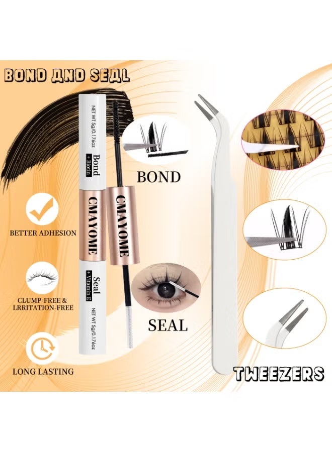 CMAYOME False Eyelashes Clusters Kit, 120pcs Lash Extension Set Mix8-16mm Cluster Eyelash Clusters Kit With Lashes Bond And Seal,Tweezers, Easy To Apply At Home - Image 5