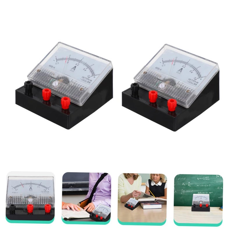 Dual Range Analog Ammeter 2pcs Plastic Physics Experiment Circuit Measurement Tool - Image 5