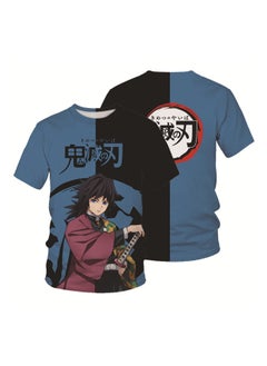 Summer adult and children anime Demon Slayer cartoon pattern 3d T-shirt printed short-sleeved top