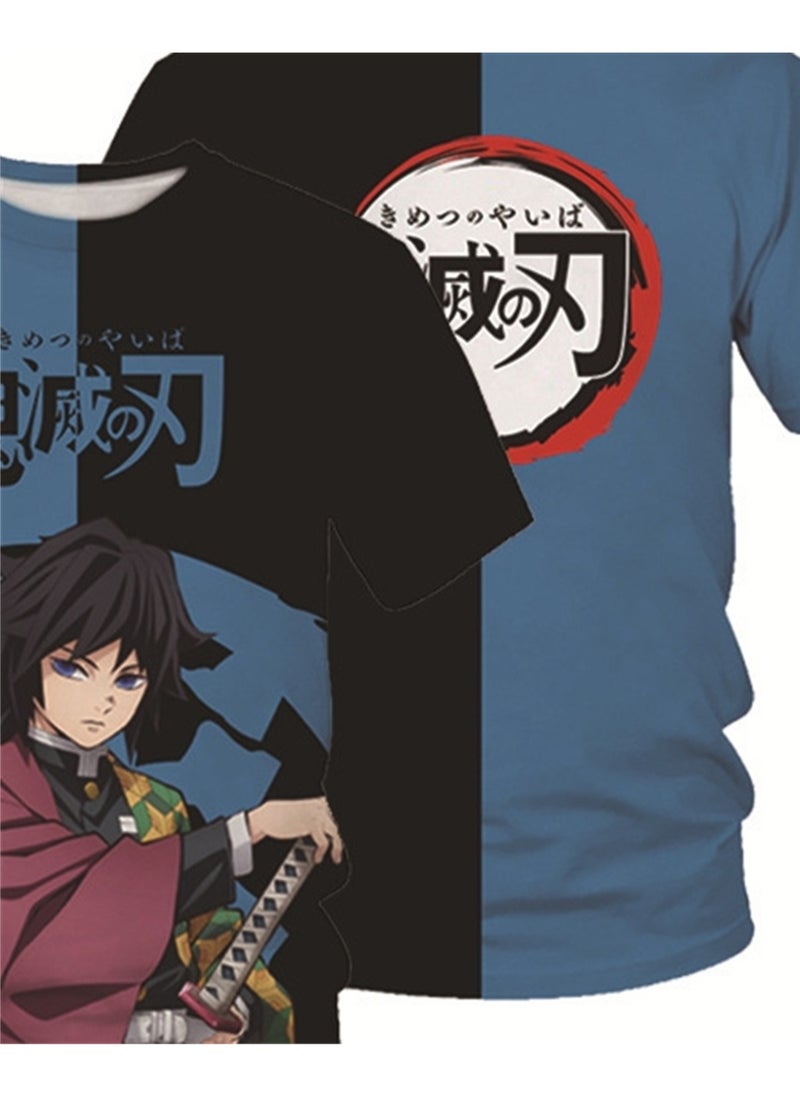 Generic - Summer adult and children anime Demon Slayer cartoon pattern 3d T-shirt printed short-sleeved top - Image 1