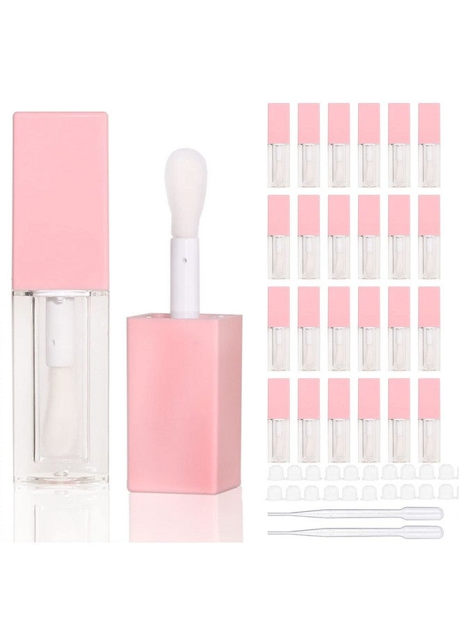COSIDEA 24Pcs 5Ml Empty Square Pink Lipgloss Tubes Bulk Wholesale With Big Wand Lipgloss Containers - Image 2