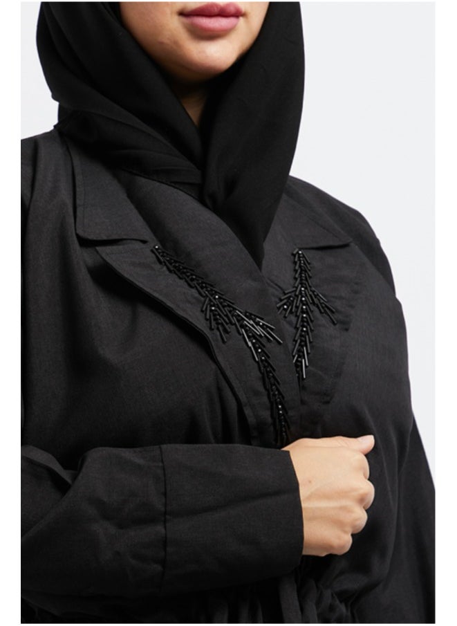 Evva Evva Luxury Saudi Abaya for Women – Elegant Open Front Modest Wear in Premium Fabric – Ideal for Ramadan, Eid, and Everyday Elegance  - Image 4