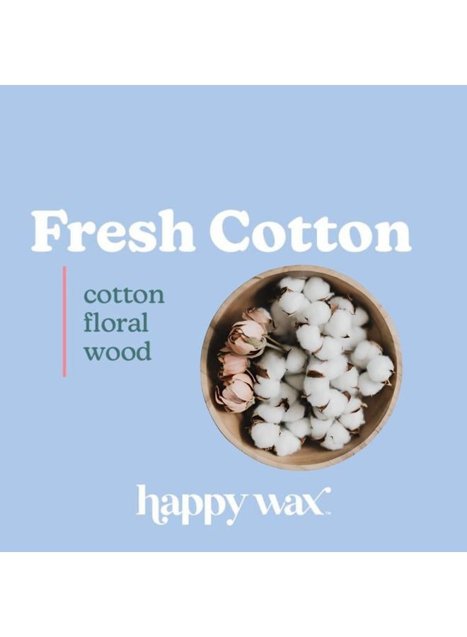 Happy Wax شمعات شمع معطرة برائحة القطن الطازج - رائحة طبيعية قوية معززة بالزيوت الأساسية - غير سامة وآمنة للحيوانات الأليفة - (8 أونصة) - Image 2
