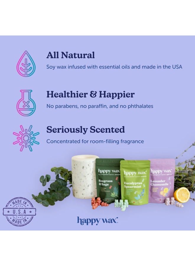 Happy Wax شمعات شمع معطرة برائحة القطن الطازج - رائحة طبيعية قوية معززة بالزيوت الأساسية - غير سامة وآمنة للحيوانات الأليفة - (8 أونصة) - Image 3