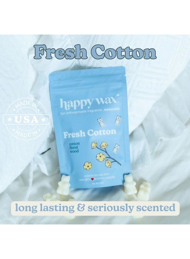 Happy Wax شمعات شمع معطرة برائحة القطن الطازج - رائحة طبيعية قوية معززة بالزيوت الأساسية - غير سامة وآمنة للحيوانات الأليفة - (8 أونصة) - Image 5