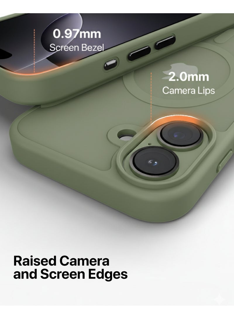 INFINYTY iPhone 17 Frosted Soft Touch Case - Gleam Green, Anti-Slip Grip, MagSafe Compatible, Mil. Grade Drop Protection, Translucent Frosted Back, Air Cushion Corners, Matte Finish, Scratch-Resistant, Hybrid Cover, Raised Camera and Screen Protection - Image 2