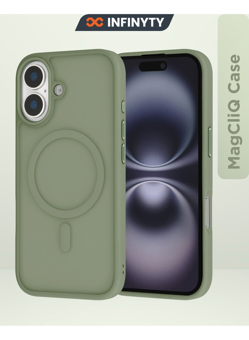 INFINYTY iPhone 17 Frosted Soft Touch Case - Gleam Green, Anti-Slip Grip, MagSafe Compatible, Mil. Grade Drop Protection, Translucent Frosted Back, Air Cushion Corners, Matte Finish, Scratch-Resistant, Hybrid Cover, Raised Camera and Screen Protection - Image 1
