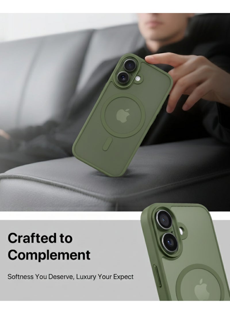 INFINYTY iPhone 17 Frosted Soft Touch Case - Gleam Green, Anti-Slip Grip, MagSafe Compatible, Mil. Grade Drop Protection, Translucent Frosted Back, Air Cushion Corners, Matte Finish, Scratch-Resistant, Hybrid Cover, Raised Camera and Screen Protection - Image 3