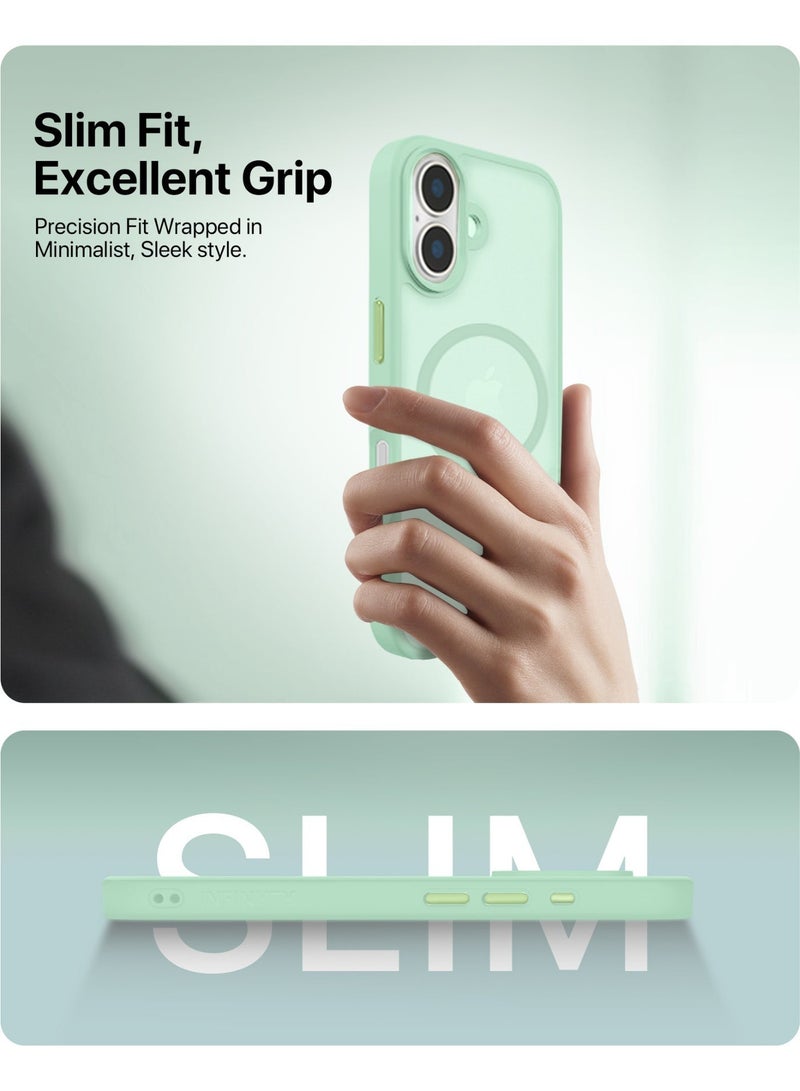 INFINYTY iPhone 17 Frosted Soft Touch Case - Gleam Green, Anti-Slip Grip, MagSafe Compatible, Mil. Grade Drop Protection, Translucent Frosted Back, Air Cushion Corners, Matte Finish, Scratch-Resistant, Hybrid Cover, Raised Camera and Screen Protection - Image 2