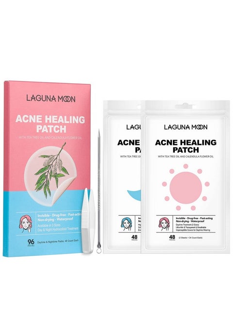 Acne Pimple Patch With Tea Tree Oils And Calendula Flower Stickers For Face And Skinabsorbing Cover (3 Sizes 96 Count)