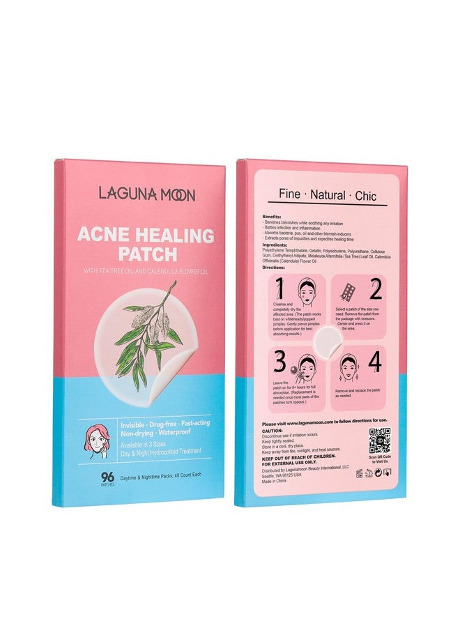 Acne Pimple Patch With Tea Tree Oils And Calendula Flower Stickers For Face And Skinabsorbing Cover (3 Sizes 96 Count)