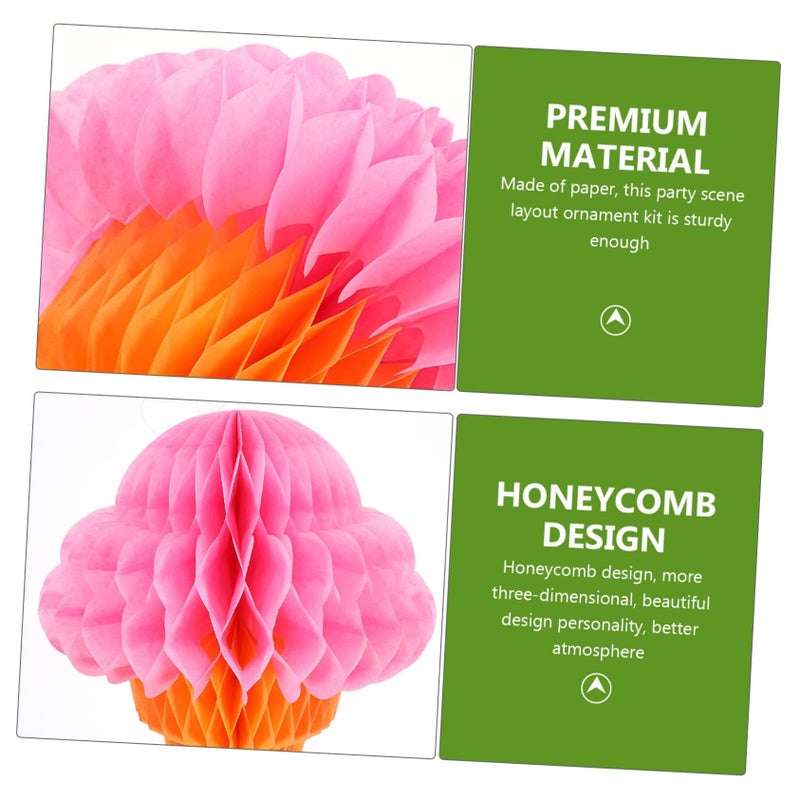 PRETZYOOM 3Pcs Hawaii Themed Honeycomb Ball Ice Cream Hanging Decorations Random Color For Party Home Festive Photography Props - Image 5