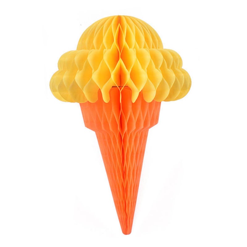 PRETZYOOM 3Pcs Hawaii Themed Honeycomb Ball Ice Cream Hanging Decorations Random Color For Party Home Festive Photography Props - Image 2